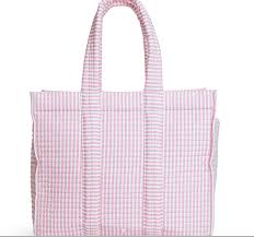 TRVL Dusty Rose Stripe Quilted Tote
