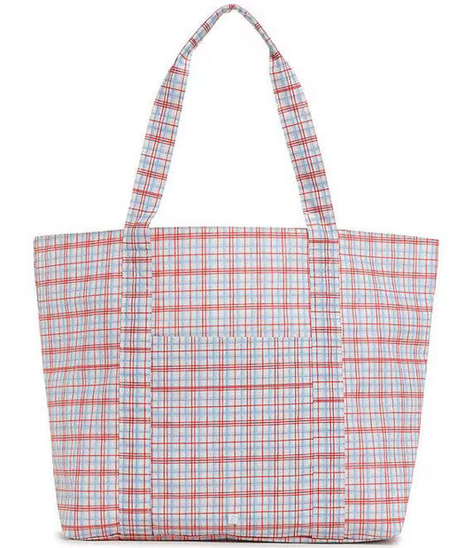 TRVL XL Classic Red PLaid Tote