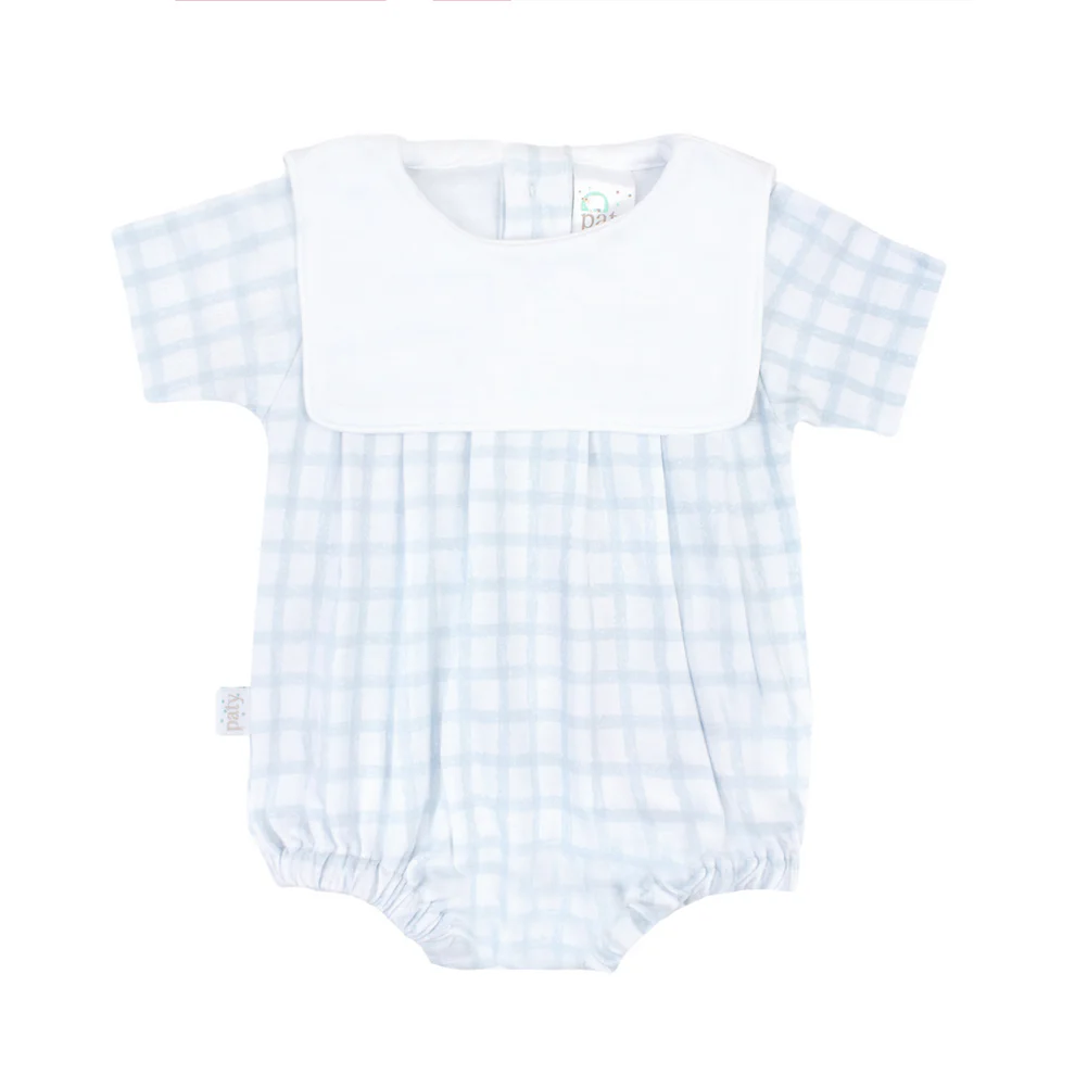 Blue Gingham Paty Pima Bib Bubble