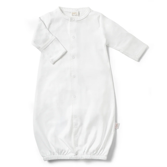 Paty White Organic Cotton Interlock Converter Gown