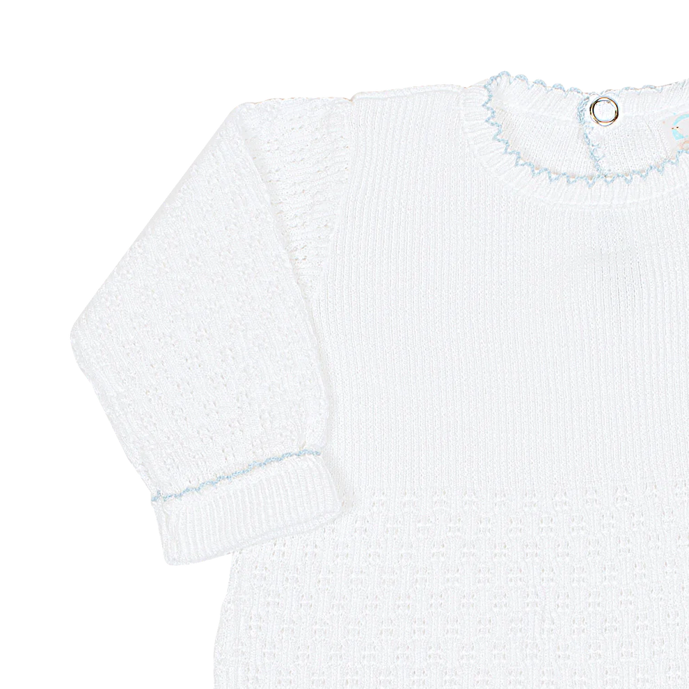 Paty Blue Trim Knit Romper