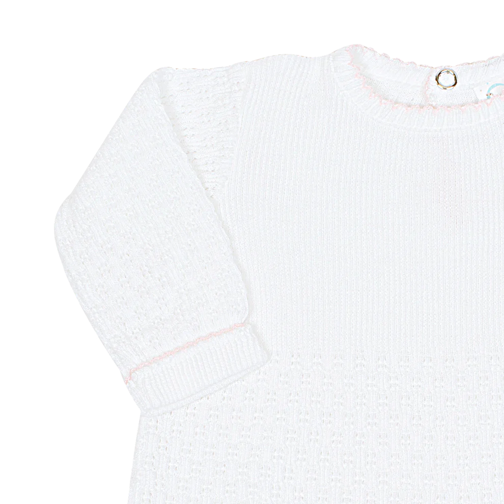 Paty Pink Trim Knit Romper