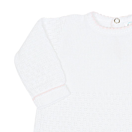 Paty Pink Trim Knit Romper