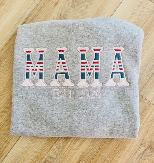 “Mama” Hospital Baby Blanket Sweatshirt- Gray