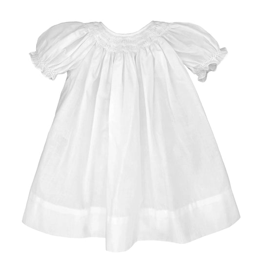 White Daygown with Wave Smocking