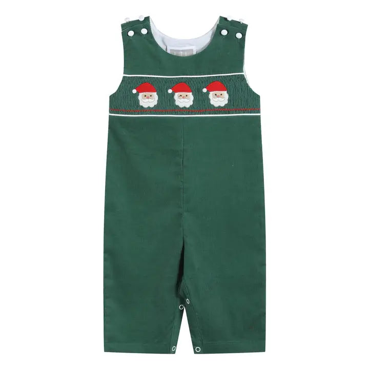 Green Corduroy Santa Smocked Longall