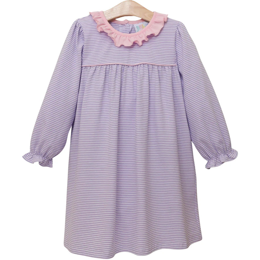 Audrey Dress- Lavender Stripe/Light Pink