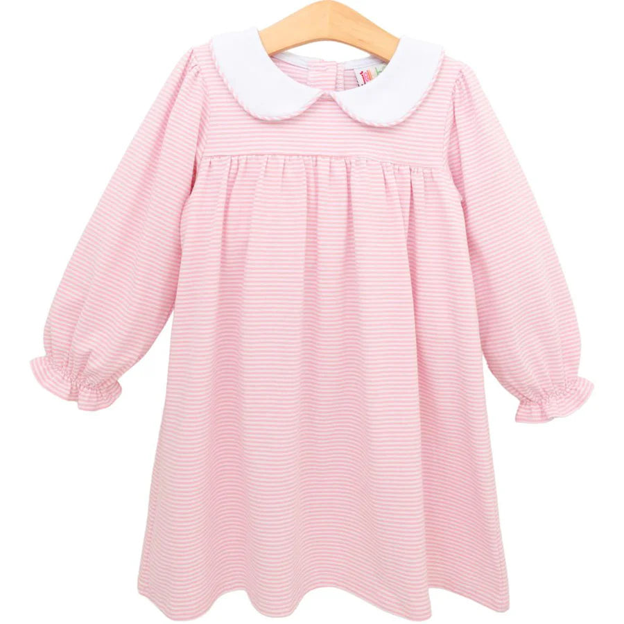 Lottie Dress- Light Pink Stripe