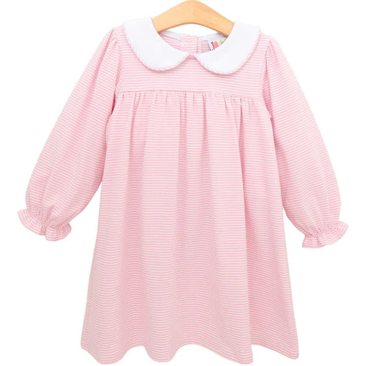 Lottie Dress- Light Pink Stripe