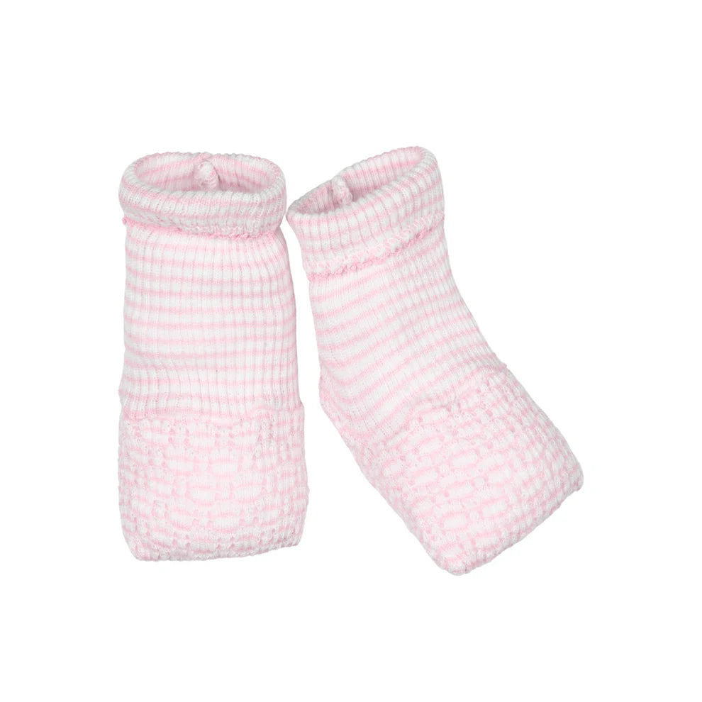 Paty Knit Solid Pink Color Booties