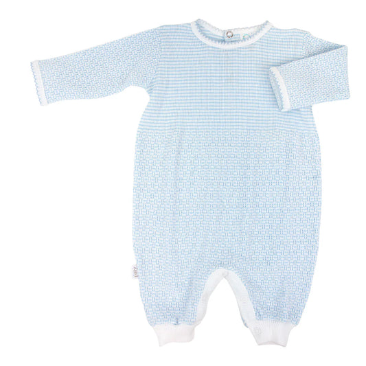 Blue Paty Knit Romper (Long Sleeve)
