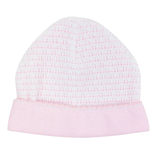 PatyKnit™ Pink Pinstripe Saylor Beanie with Pima Trim