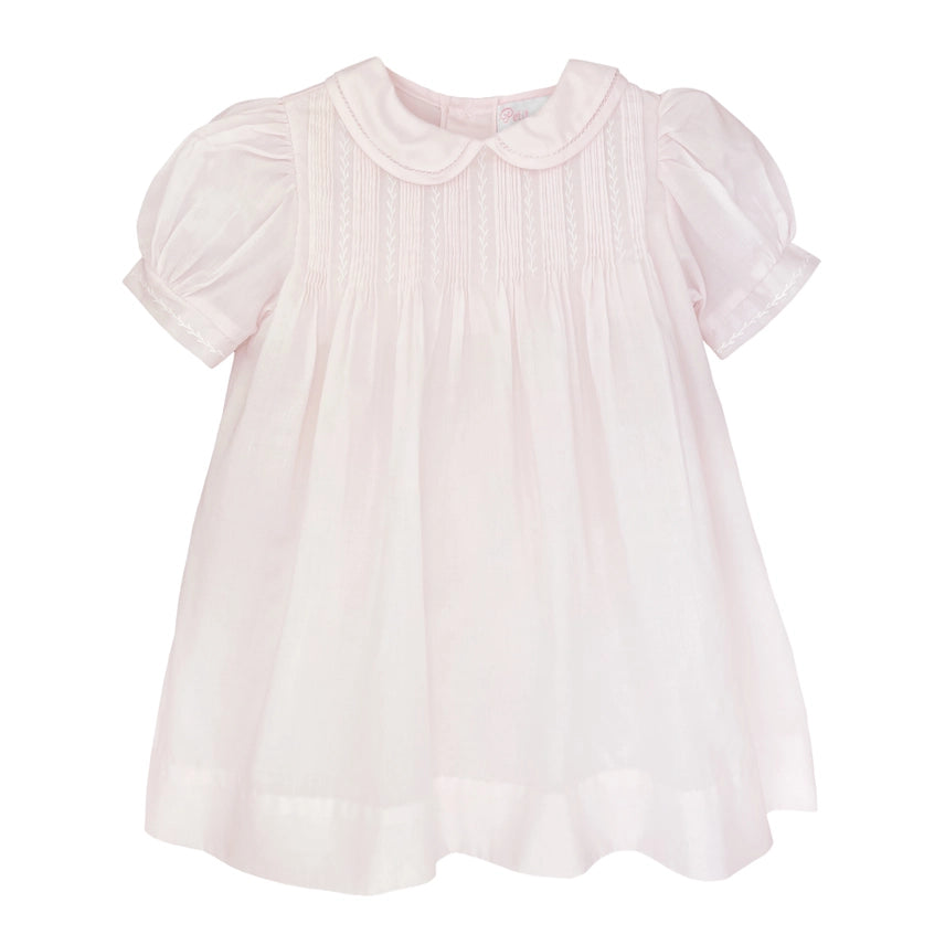 Petit Ami Dress with Pintucks and Featherstitching