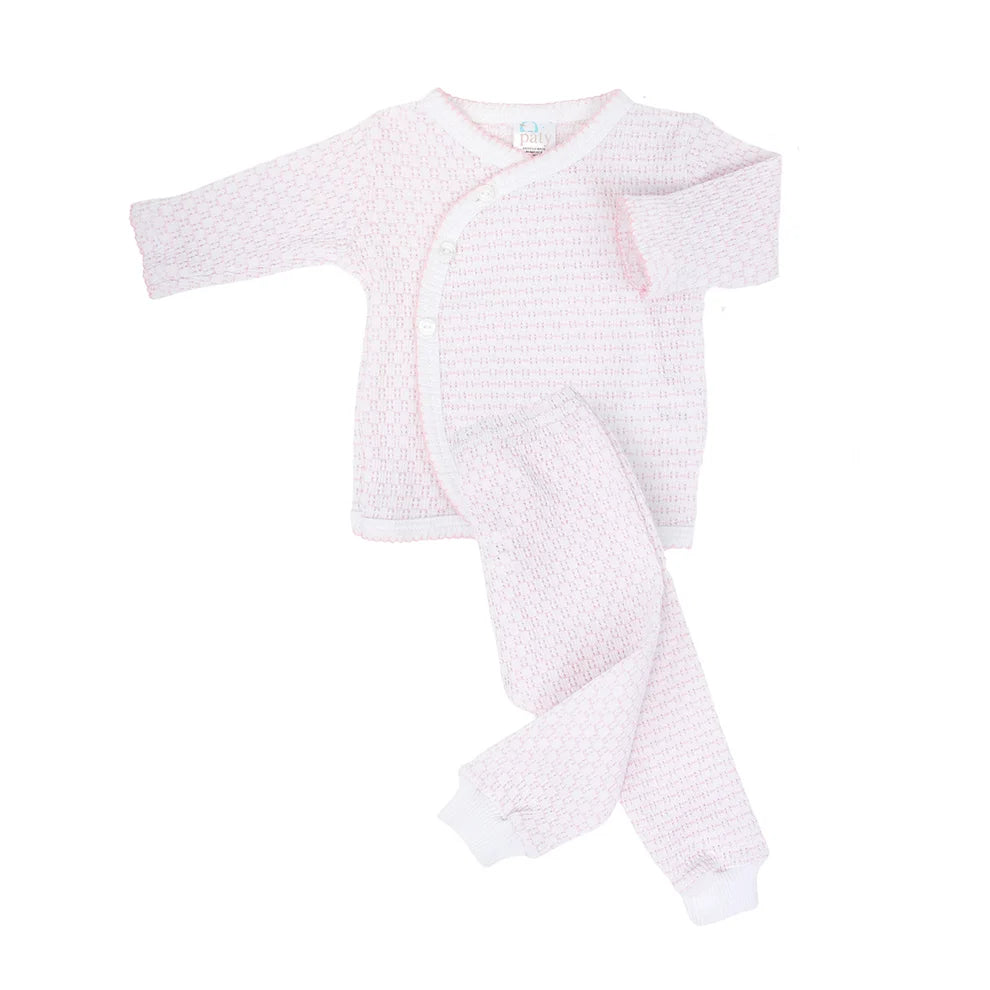 PatyKnit™ Pink Two-Piece Kimono Set
