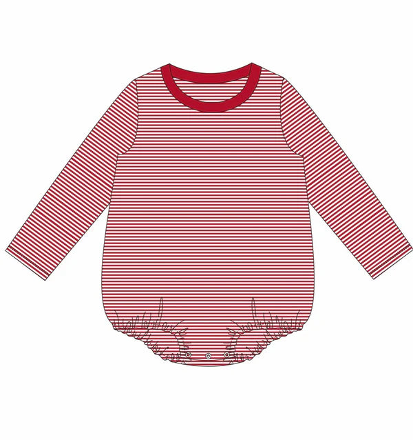 Red Long Sleeve Stripe Bubble