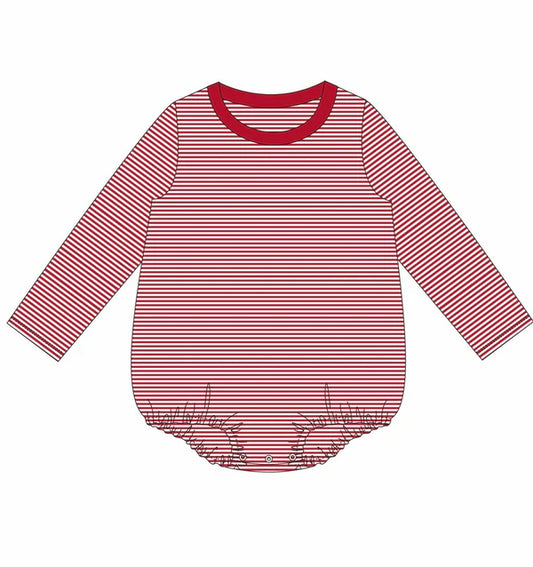 Red Long Sleeve Stripe Bubble