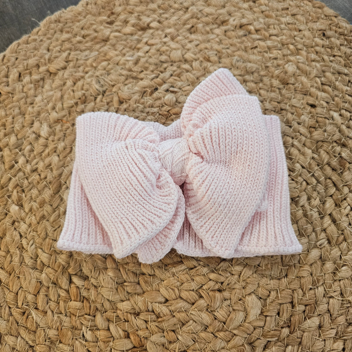 Pink Oversized Knit Bow