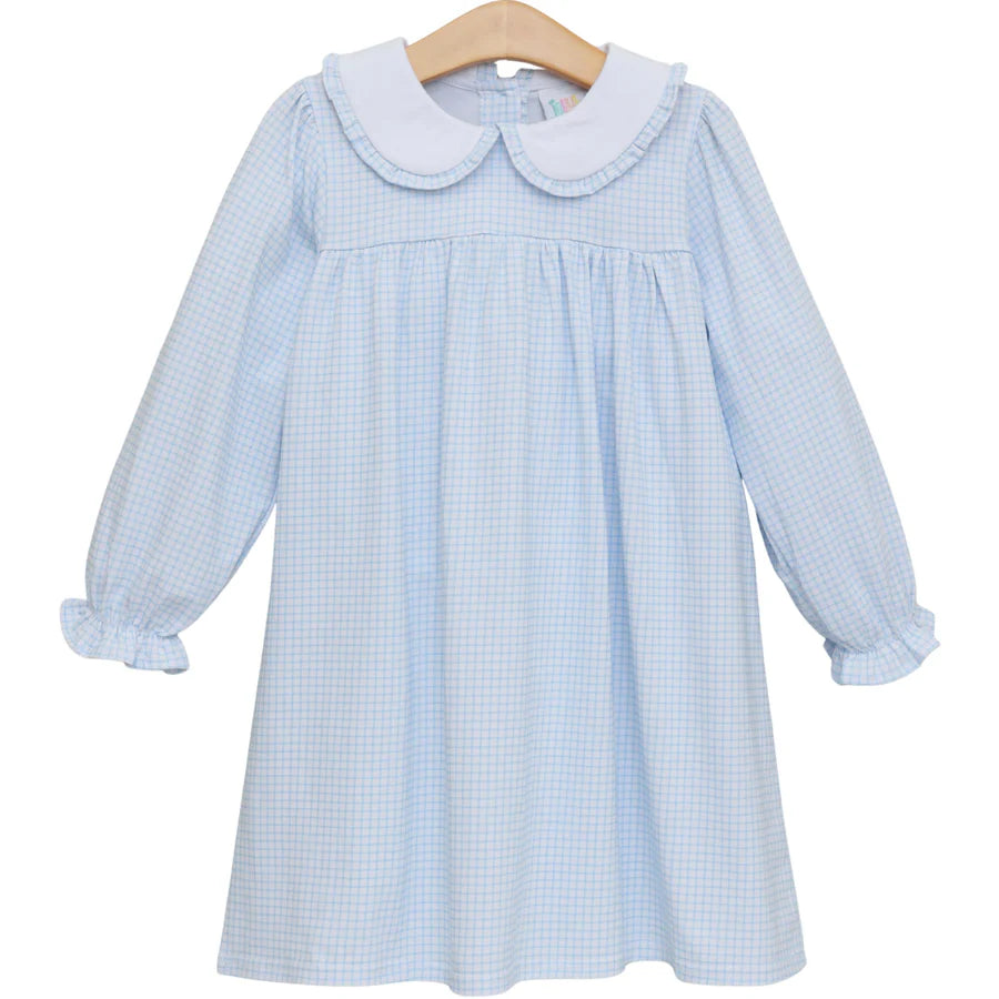 Catherine Dress- Light Blue Windowpane