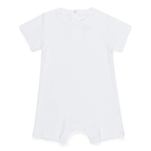Boy's White Short Sleeve Romper