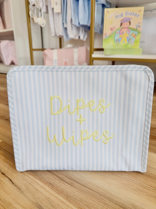 TRVL Blue Pimlico Stripe Large Roadie- Dipes + Wipes