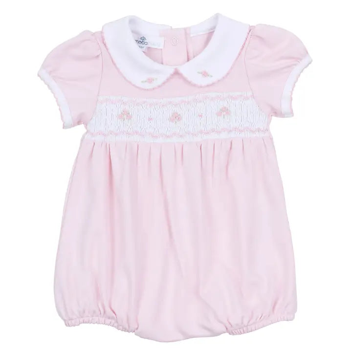 Magnolia Baby Pink Lillian Smocked Bubble