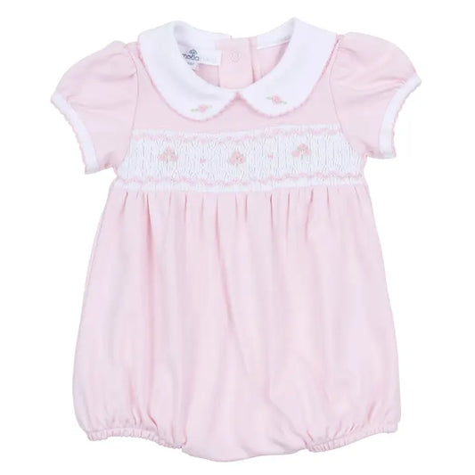 Magnolia Baby Pink Lillian Smocked Bubble