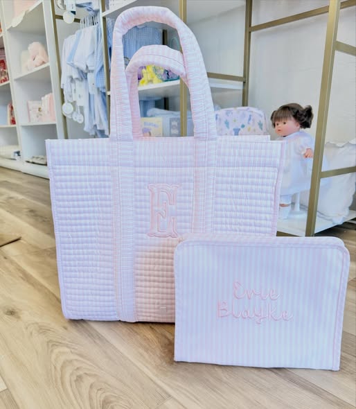 TRVL Pimlico Stripe Pink Large Roadie