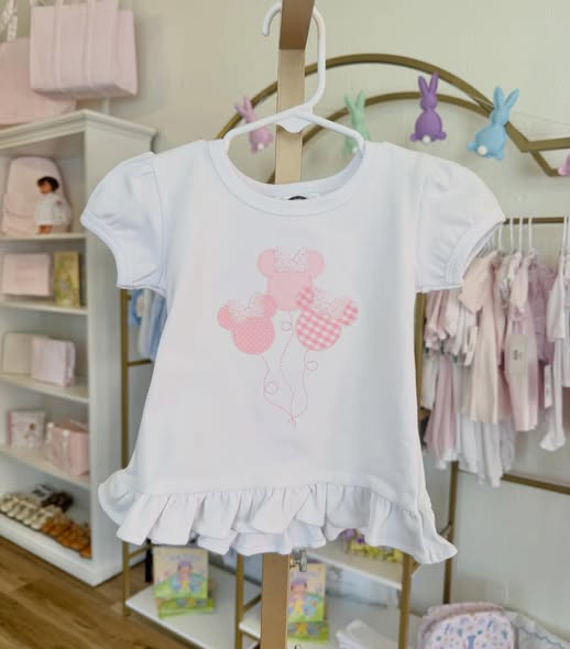 Girl's Short Sleeve Ruffle White Tee