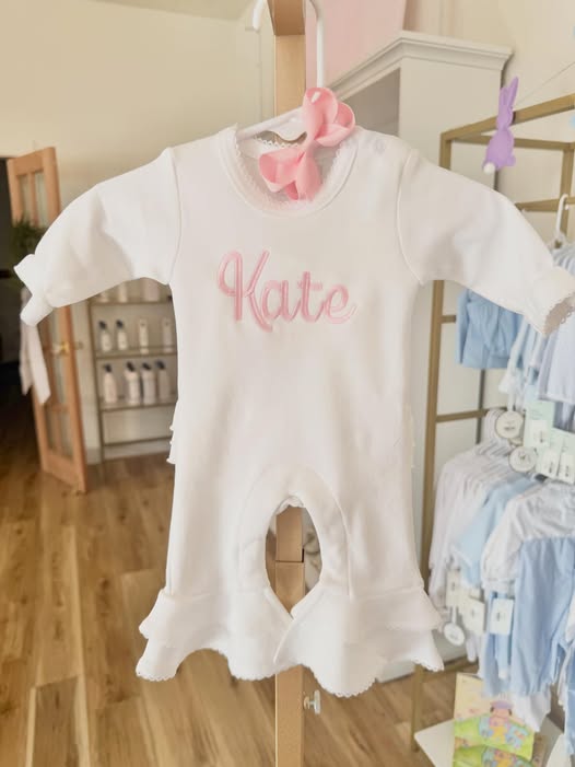 White Ruffle Romper