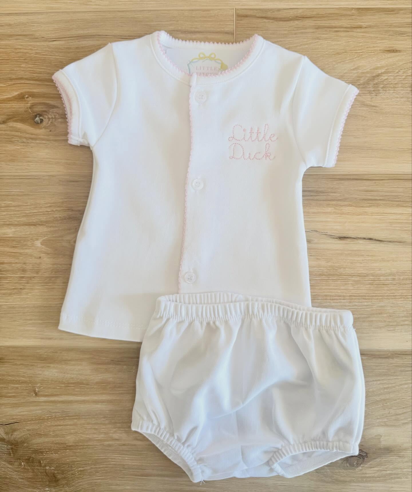 Pink Trim Bloomer Set