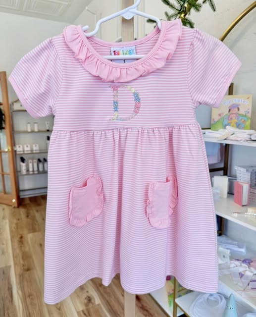 Eleanor Dress- Light Pink Stripe