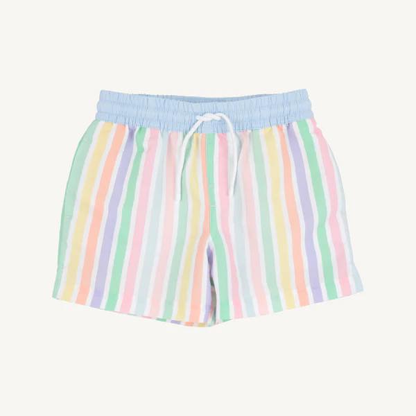 The Beaufort Bonnet Company Tortola Trunks-Southampton Stripe with Worth Avenue White