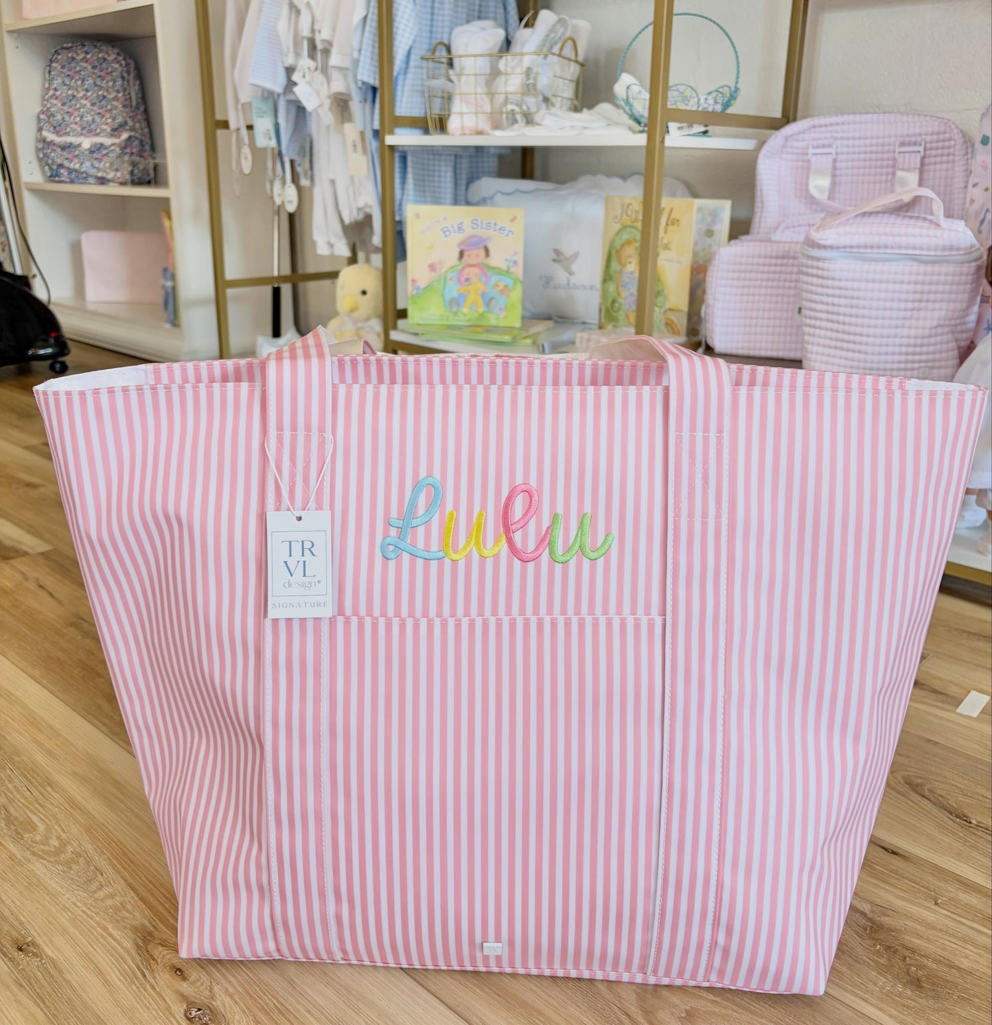 TRVL XL Dusty Rose Tote- Multi Color Name