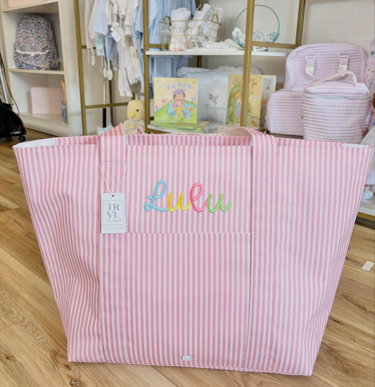 TRVL XL Dusty Rose Tote- Multi Color Name