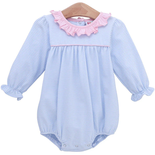 Jellybean Audrey Bubble - Light Blue Stripe/Pink