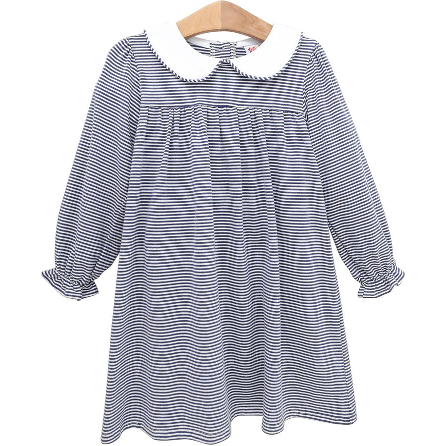 Lottie Dress- Navy Stripe