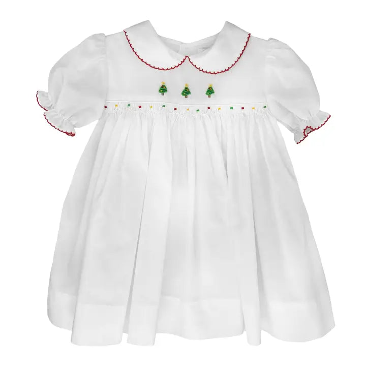 Petit Ami Christmas Embroidered Dress