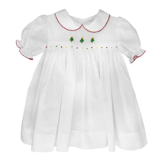 Petit Ami Christmas Embroidered Dress