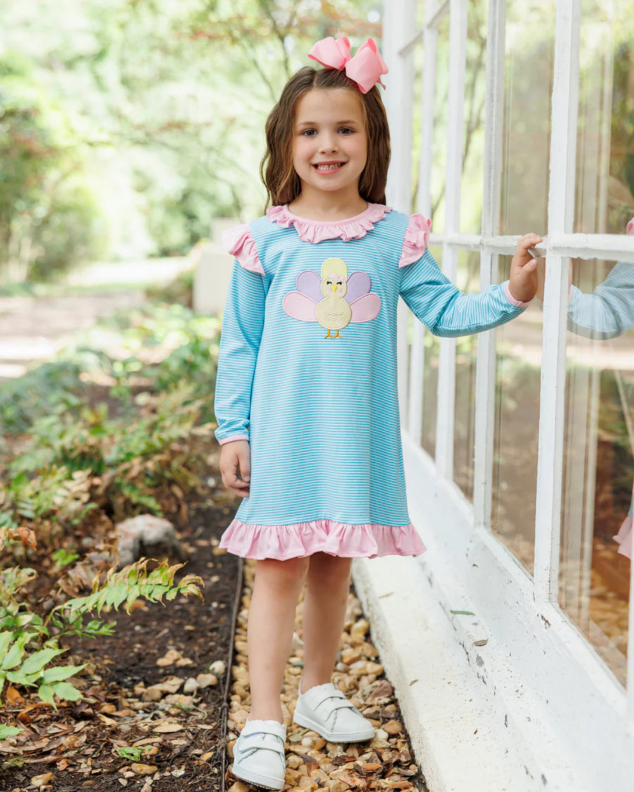 Jellybean Pastel Turkey Flutter Dress