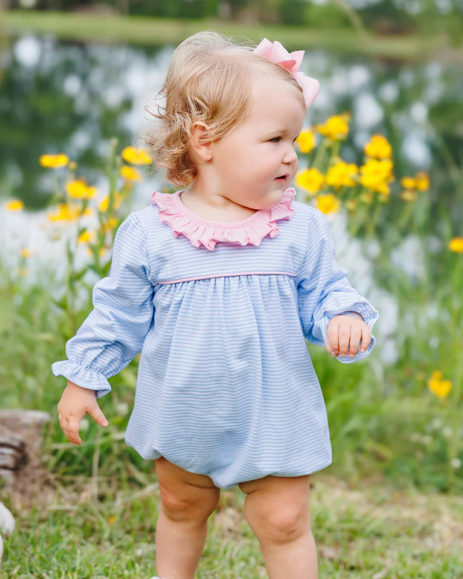 Jellybean Audrey Bubble - Light Blue Stripe/Pink