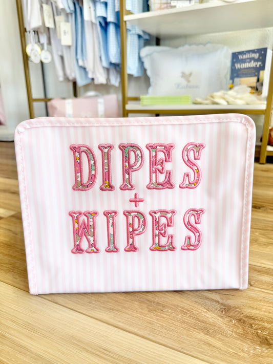 TRVL Pink Stripe Large Roadie- Dipes + Wipes