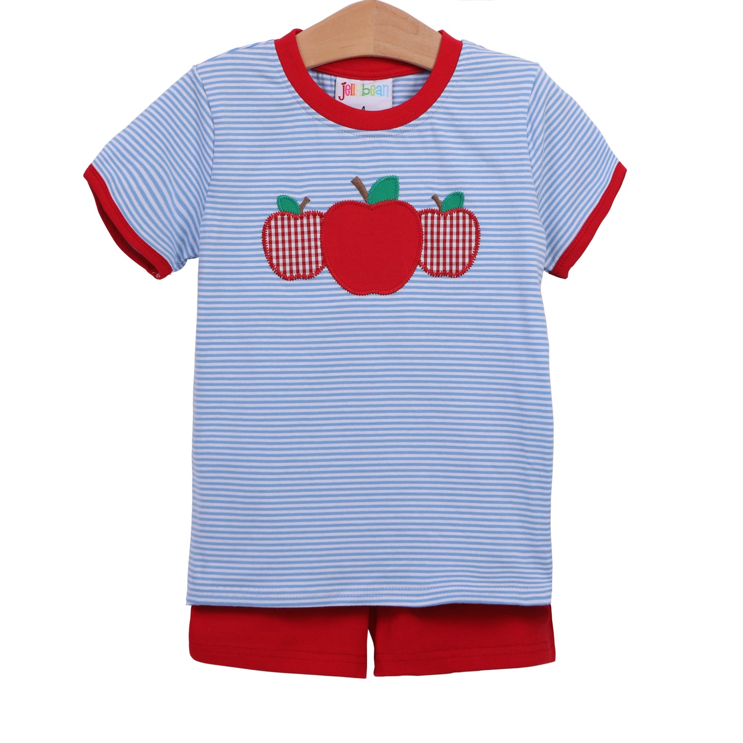 Apple Trio Applique Short Set