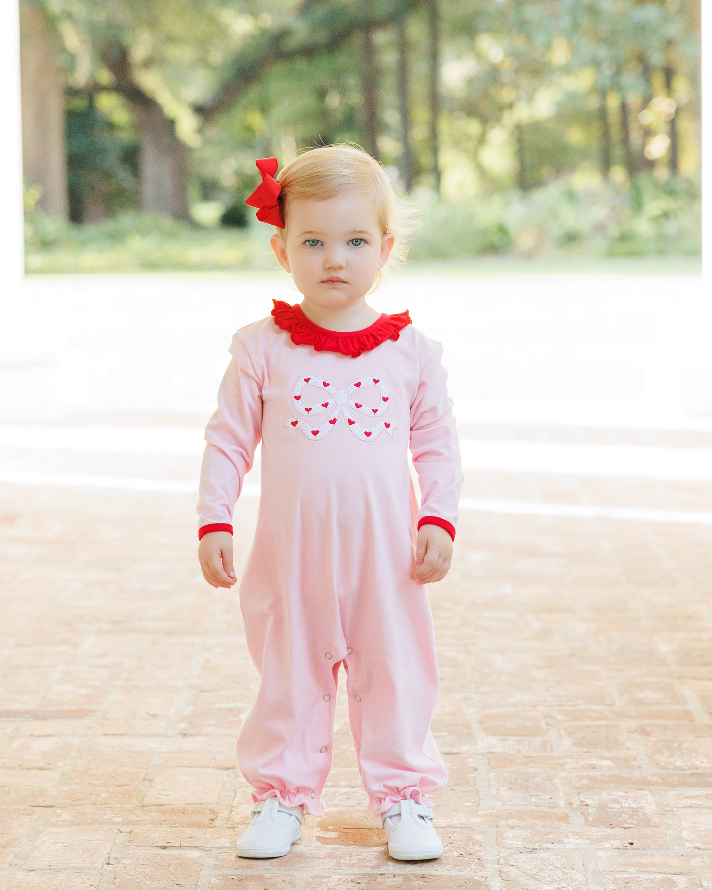 Jellybean Cupid's Bow Ruffle Romper