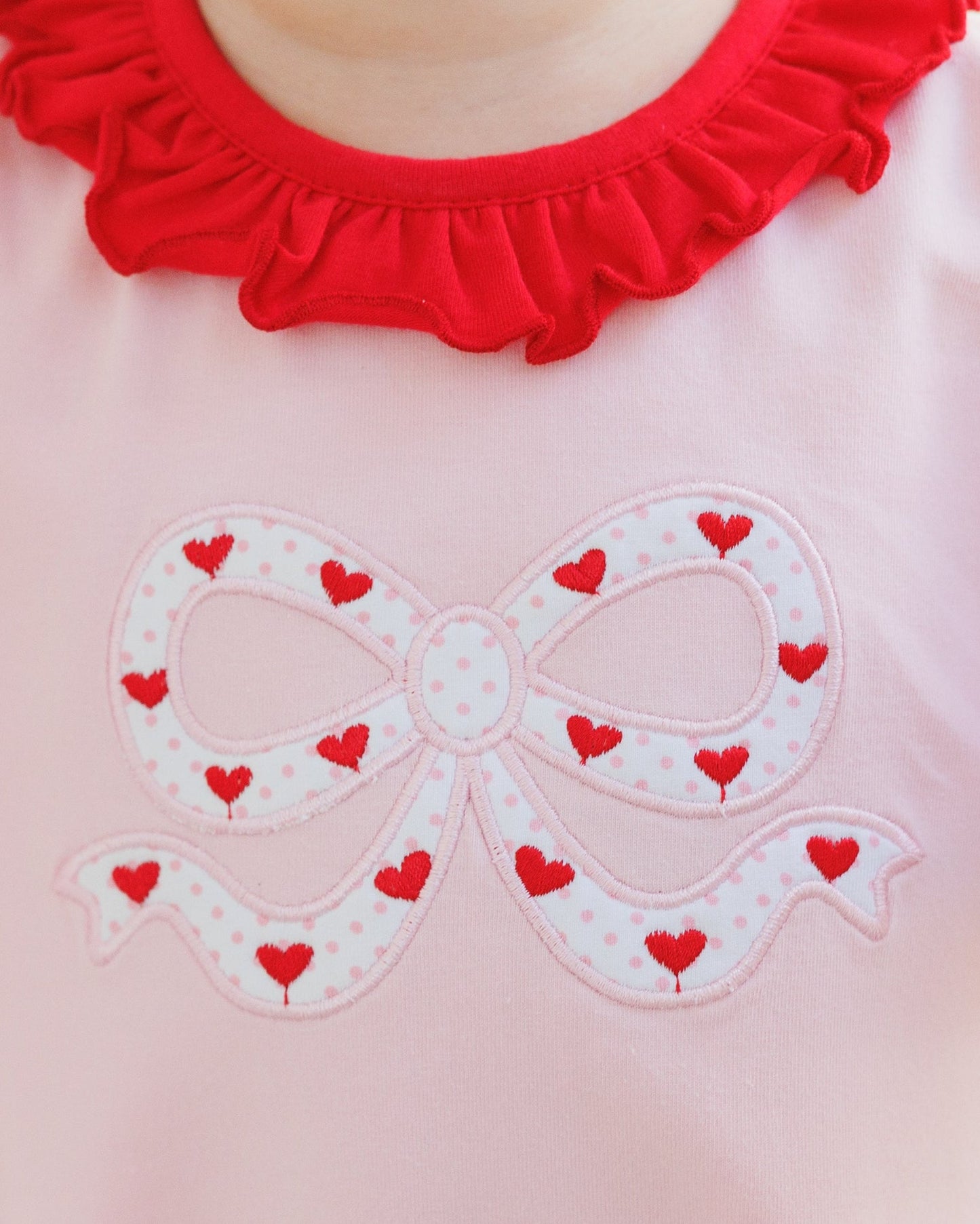 Jellybean Cupid's Bow Ruffle Romper