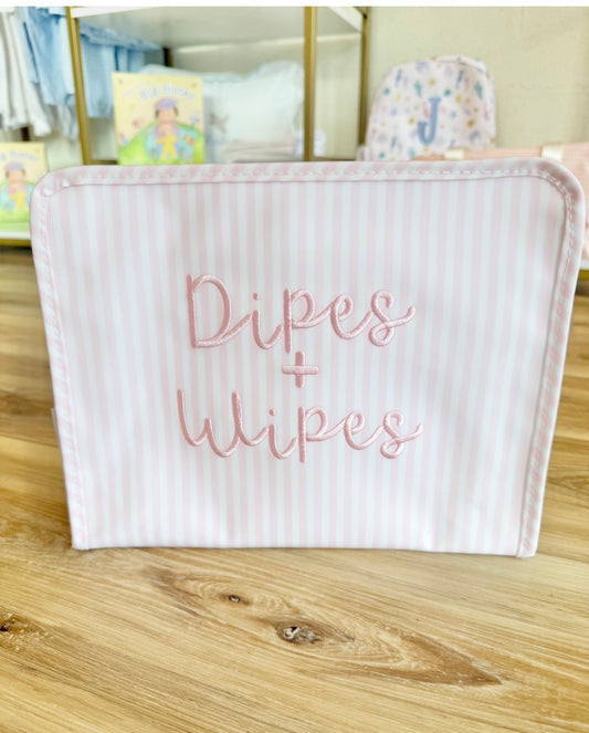 TRVL Pink Stripe Large Roadie- Dipes + Wipes