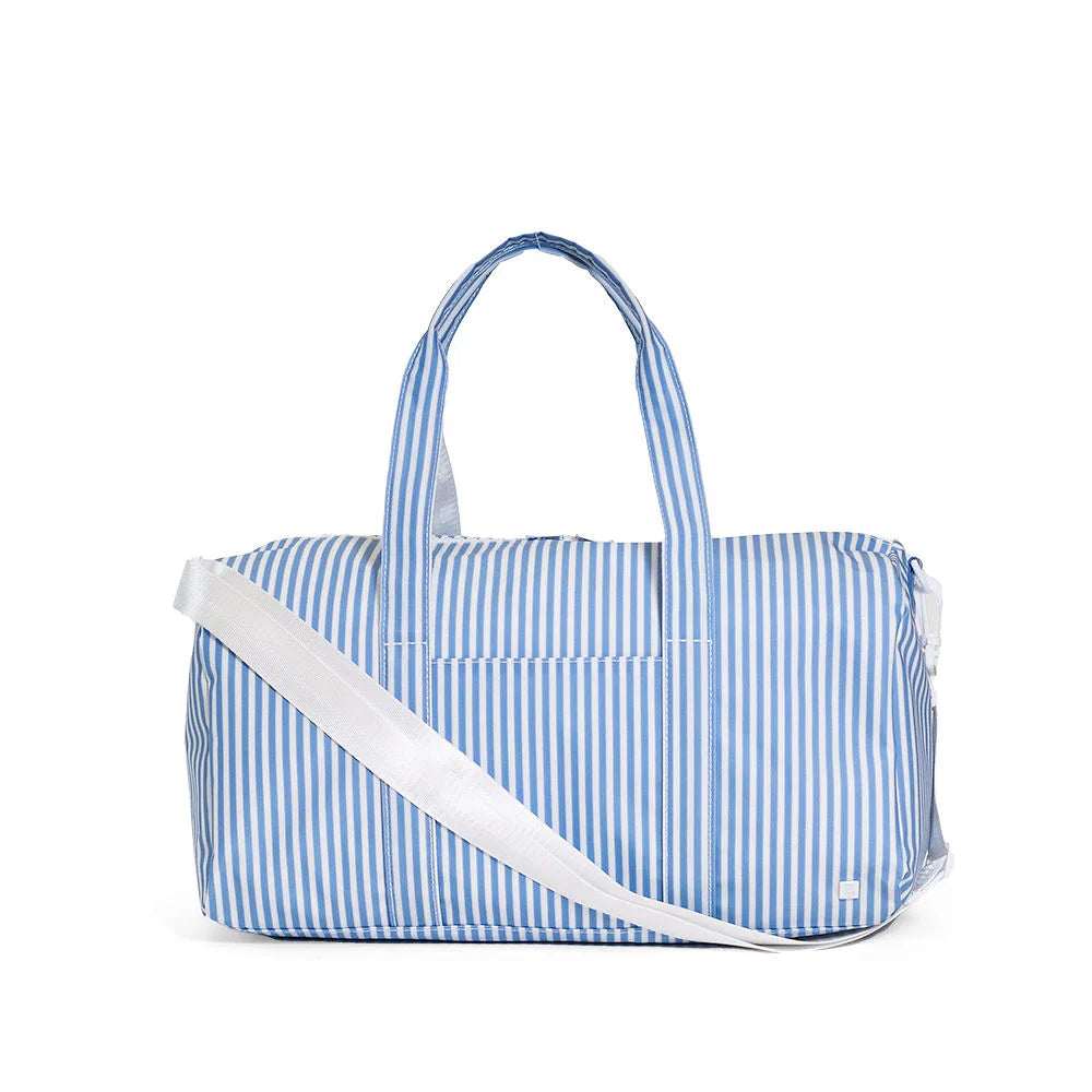 TRVL Pimlico Chambray Stripe Weekender Duffel Bag