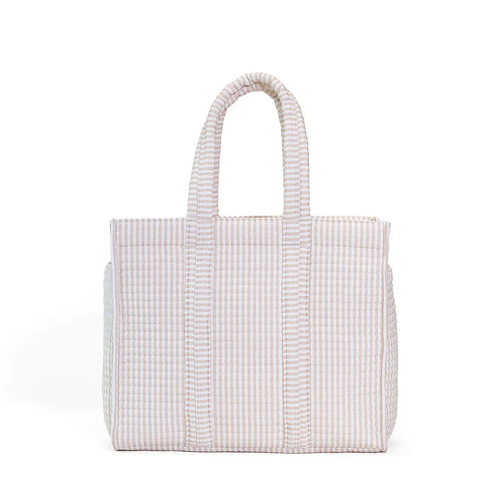 TRVL Pimlico Stripe Sand Quilted Tote