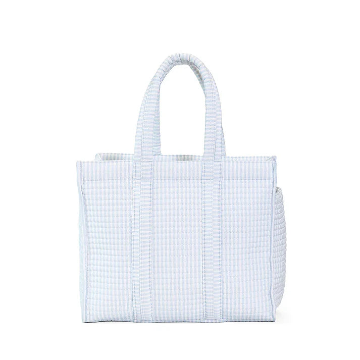 TRVL Pimlico Stripe Blue Quilted Tote