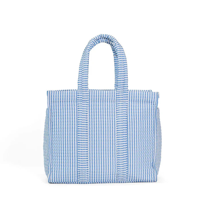TRVL Pimlico Stripe Chambray Quilted Tote