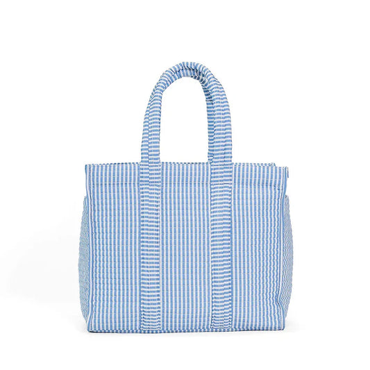 TRVL Pimlico Stripe Chambray Quilted Tote